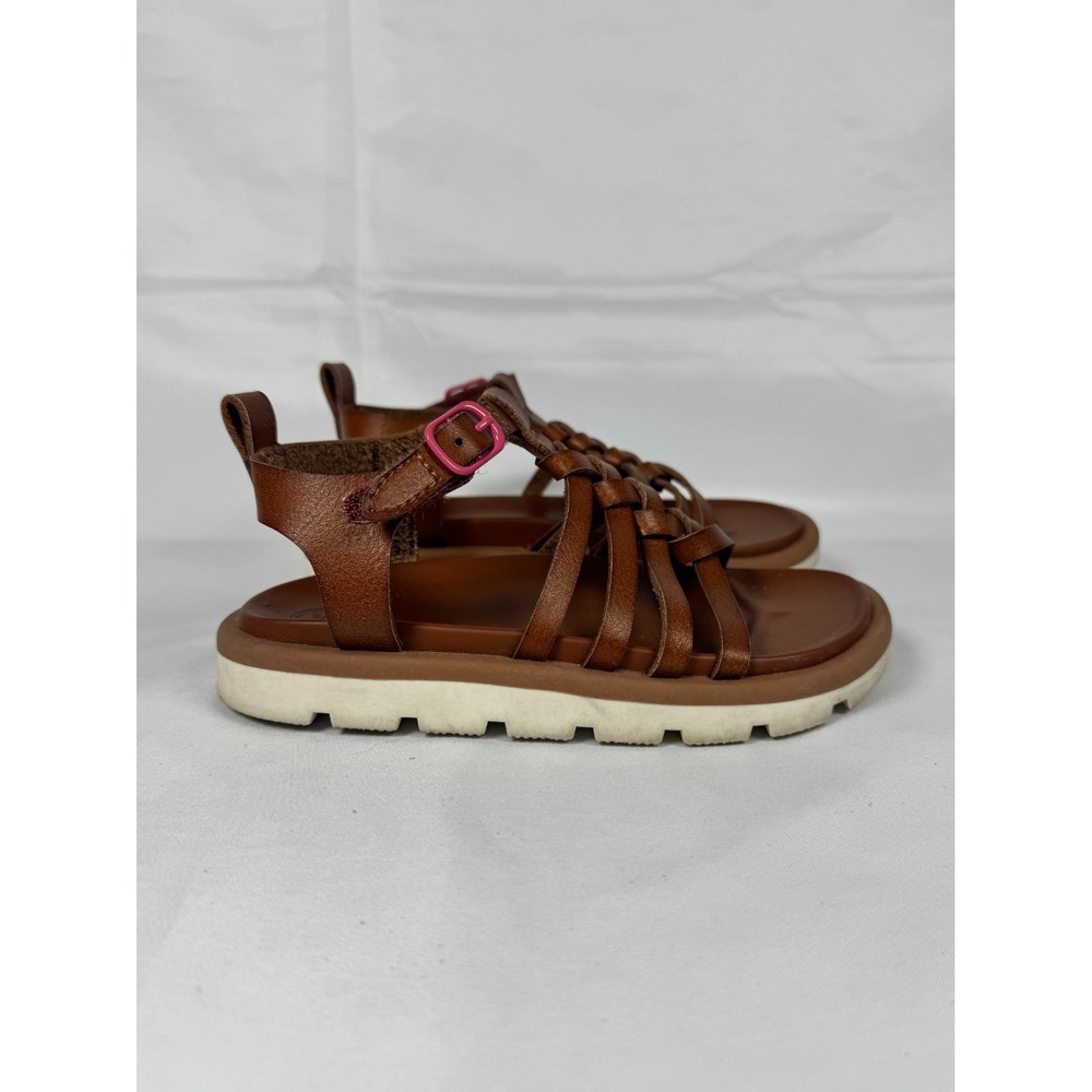 Wonder Nation Toddler Girls US 9 Gladiator Sandals Brown Leather Ankle Strap